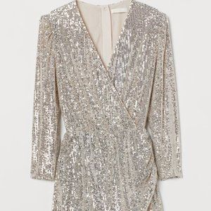 Silver Sequined Romper - NWT - XL